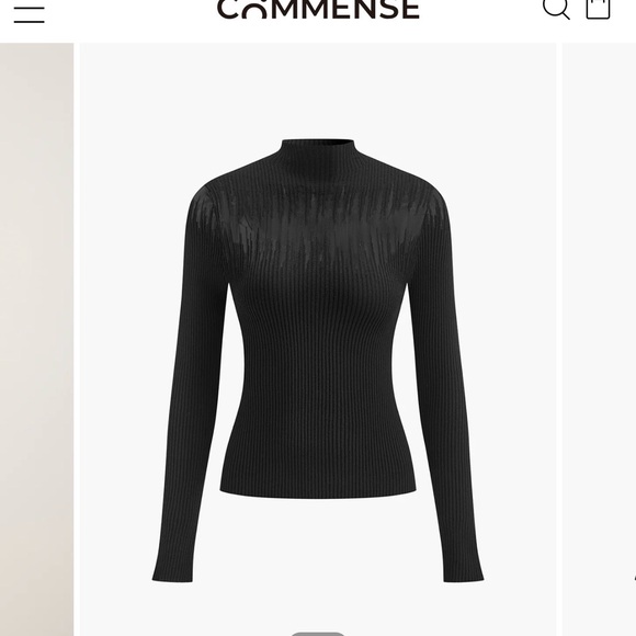 Commense Black and Brown Contrast Blouse - Picture 3 of 5